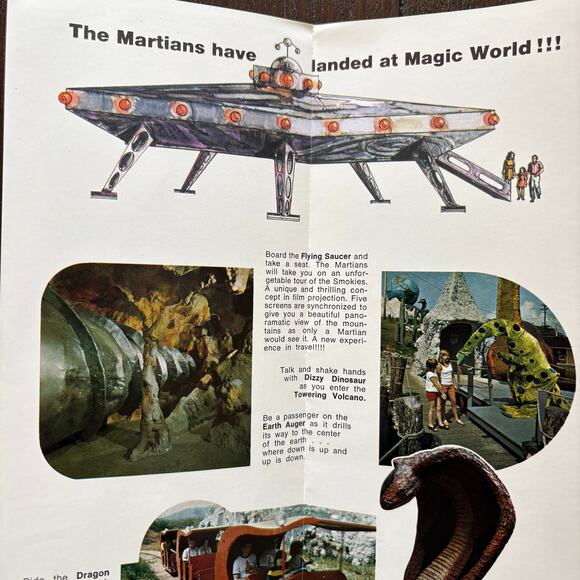 1970's Magic World Pigeon Forge Tennessee Vintage Travel Brochure with Park Map - Picture 11 of 13